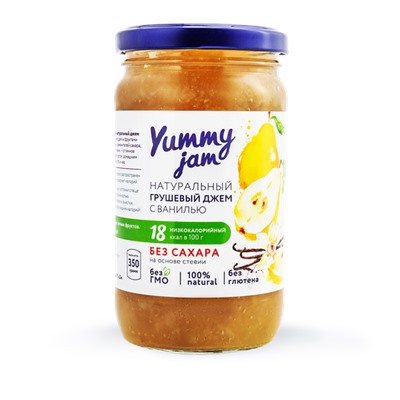 Джем низкокалорийный Yummy Jam груша с ванилью, ст.б, 350г.