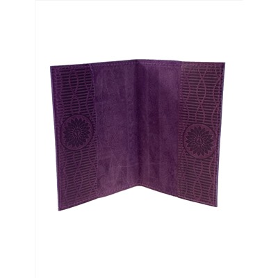 Обложка для паспорта из натуральной кожи, цвет фиолетовый