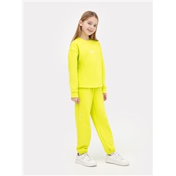 Комплект для девочек (джемпер, брюки) в желтом цвете с печатью