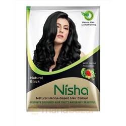 Хна для волос черная Ниша, 10 г, производитель Кавери; Henna Nisha Based Black, 10 g, Kaveri