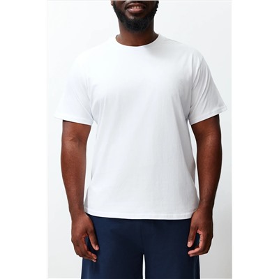Белая удобная базовая футболка больших размеров из 100 % хлопка узкого/облегающего кроя TMNSS23TS00134