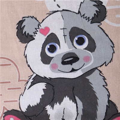 Постельное бельё BABY Панда, цвет бежевый, 112х147см,110х150см, 60х60см, бязь 142гр/м, 100% хлопок