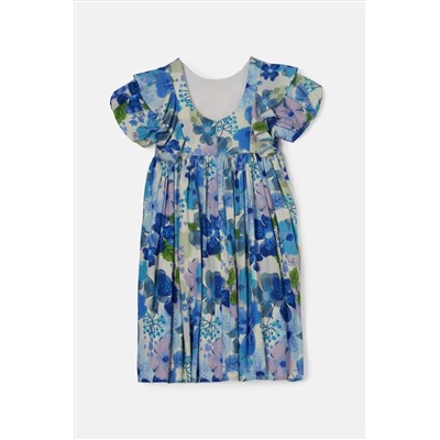 Angel & Rocket Celia Blue Floral Print Puff Sleeve Dress