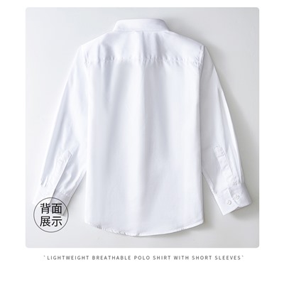 Рубашка подростковая для мальчиков, арт КД169, цвет: белый для полных