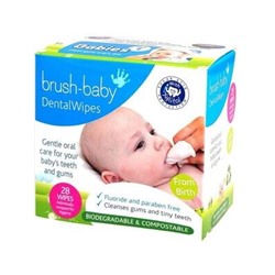 Салфетки для полости рта с ксилитолом Brush Baby (28 шт.) (от 0 лет)