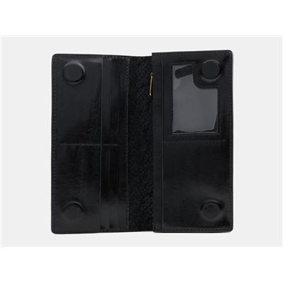 Черный кожаный кожаный аксессуар с росписью из натуральной кожи «KH003 Black Кот в очках»
