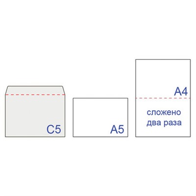 Конверты С5 (162х229 мм) ПРАВОЕ ОКНО, отрывная лента, 80 г/м2, КОМПЛЕКТ 1000 шт.