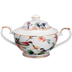 Сахарница 370 мл 17,5*11*10 см "Певчие птички" NEW BONE CHINA