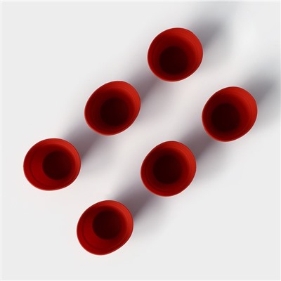 Набор форм для выпечки Доляна «Цветочные горшочки», силикон, 6,5×5,5 см, 6 шт