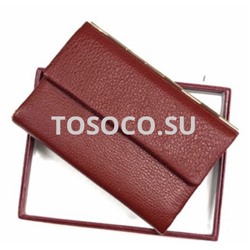 1013-34 d.red кошелек GENUINE LEATHER натуральная кожа 9,5х14