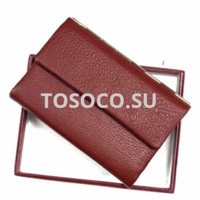 1013-34 d.red кошелек GENUINE LEATHER натуральная кожа 9,5х14