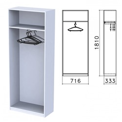 Шкаф каркас для одежды Бюджет 716х333х1810 мм серый 402878-030 640636 (1)