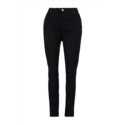 Черные эластичные джинсы скинни с высокой талией TBBAW23CJ00059