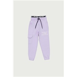 Спортивные брюки Fullamoda для девочек с текстовым принтом и эластичной резинкой на талии