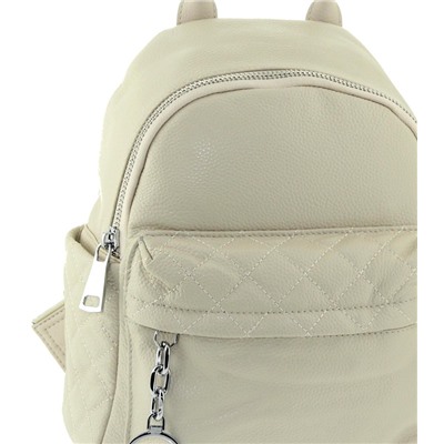 Рюкзак кожаный бежевый стеганный с карманами Polina & Eiterou W 0331-11j