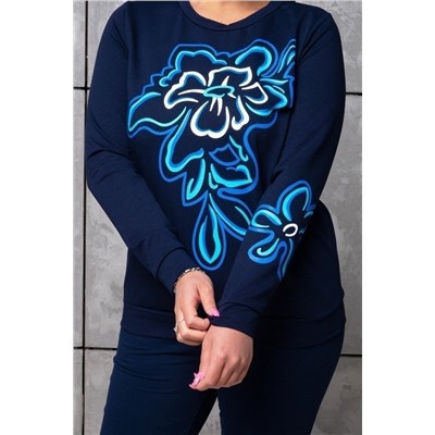 (СК) Костюм женский "Орхидея" темно-синий