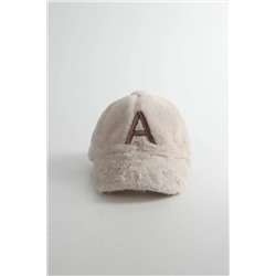 Бейсбольная кепка с персонализированной вышивкой букв и выбираемым плюшевым мехом - экрю