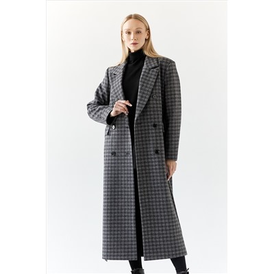 Пальто женское демисезонное 26326 (черно-серый)