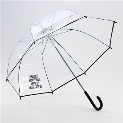 Зонт женский купол "Погодка офигительная, но и ты не отстаёшь", 8 спиц, d = 88 см, прозрачный