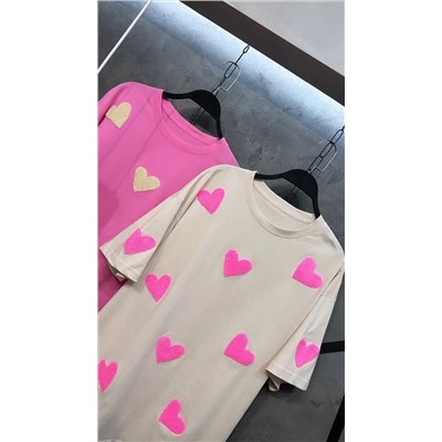 Классные футболки с 3D сердечками в стиле Оверсайз
