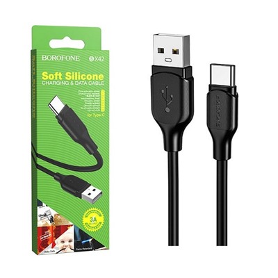 Кабель USB - TypeC BOROFONE BX42 Silicone (черный) 1м