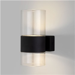 Настенный светодиодный светильник со стеклянным плафоном
                     Eurosvet  40021/1 LED чёрный/прозрачный