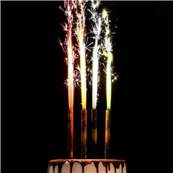 Свечи фонтаны для торта "Неон", 17,5 см, 60 секунд, цветное пламя, 4 шт