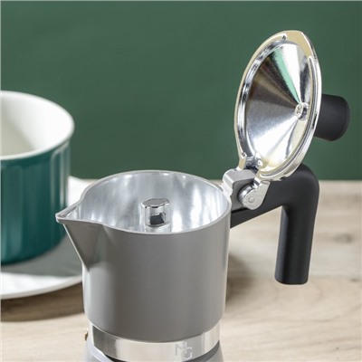 Кофеварка гейзерная Magistro Moka, на 1 чашку, 50 мл, алюминий, серая