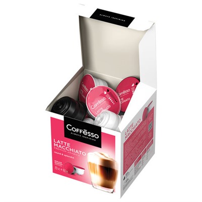 Кофе в капсулах COFFESSO "Latte Macchiato" для кофемашин Dolce Gusto, 8 порций, 102151