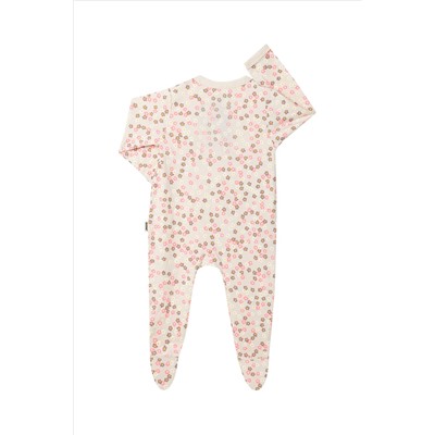 Bonds Pink Floral Print Wrap Zip Sleepsuit