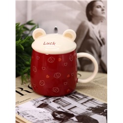 Кружка «Lucky bear», strawberry red (390 ml)