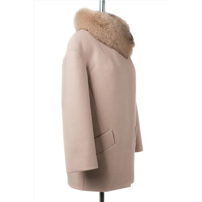 02-3102 Пальто женское утепленное валяная шерсть бежевый