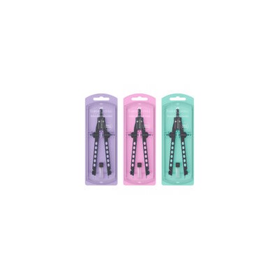 Циркуль Faber-Castell "Factory Pastel", цвет ассорти, + грифели, пластиковый футляр