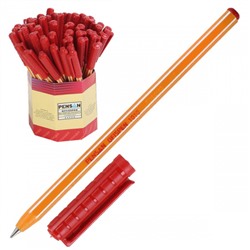 Ручка пишущий узел 1,0 мм, одноразовая, цвет чернил красный Office Pensan 1010