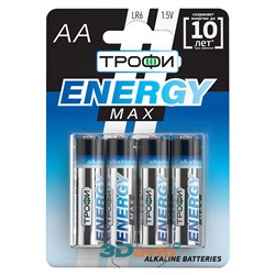 Батарейка AA ТРОФИ ENERGY MAX LR6 Alkaline комплект 4шт блист.