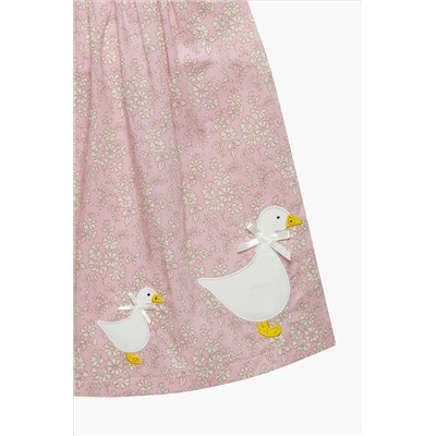 Trotters London Floral Pink Little Capel Cotton Duck Dress