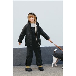 RUBBERISED RAINCOAT WITH FAUX SHEARLING