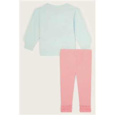 Monsoon Baby Blue Butterfly Sweater and Leggings Set