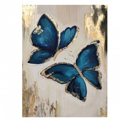 Картина по номерам с поталью 40*50 Molly Синие бабочки холст на подрамнике HR0386