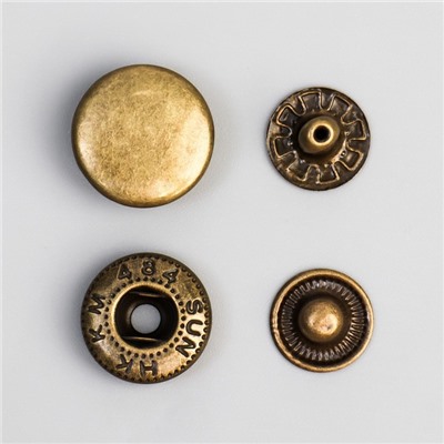 Кнопка установочная, Альфа (S-образная), железная, d = 15 мм, цвет бронзовый