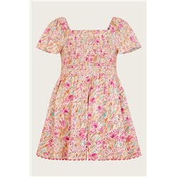 Monsoon Pink Brushed Floral Dress