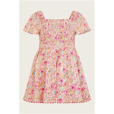 Monsoon Pink Brushed Floral Dress