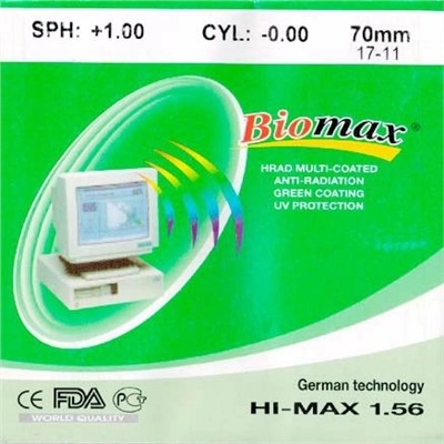Линза полимерная N=1,56 HMC EMI UV