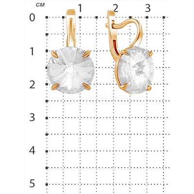 Серьги из золочёного серебра с кристаллами Swarovski 925 пробы с-002з-001