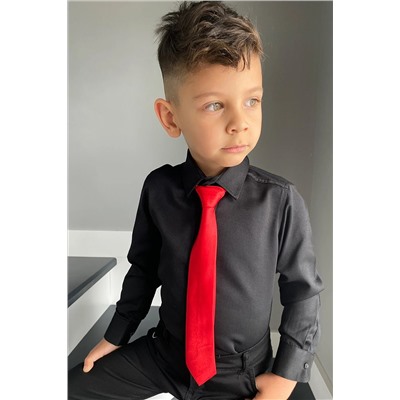 Комплект из 2 предметов с черной рубашкой и галстуком Добби для мальчика ENT-DOBBLEBLACK SHIRT-TIE