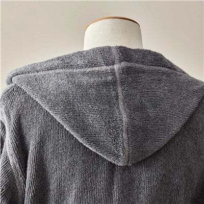 Karaca Home Softy Серый халат с вышивкой из 100% хлопка L/XL