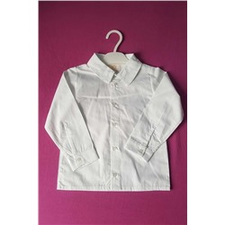 Белая рубашка для мальчика из 100% хлопка с длинными рукавами baby-15