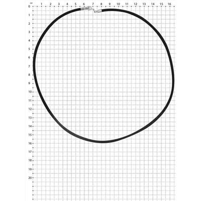 Колье из каучука (толщина 3 мм) с замком из родированного серебра 925 пробы хш-001р2