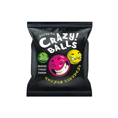 Карамель кислая  Crazy Balls, 90 г