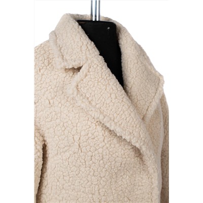 02-3172 Пальто женское утепленное Букле/Искусственный мех кремовый